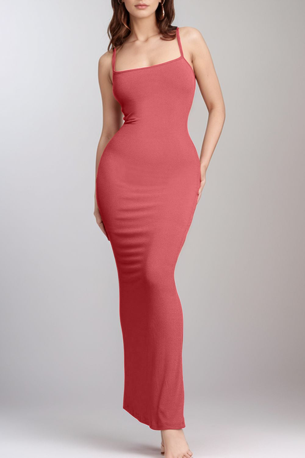 Basic Bae Built-In Shapewear Sleeveless Maxi Dress - Rouge / S