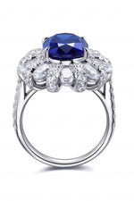 5 Carat Lab-Grown Sapphire Flower Shape Ring for a perfect OOTD – dress to impress outfits from Amexza