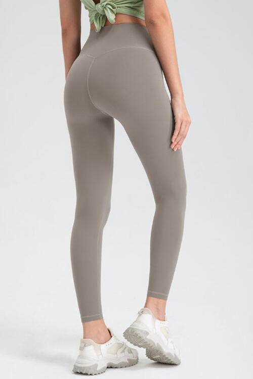 Wide Waistband High Waist Sport Leggings - Amexza