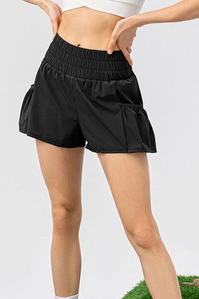 Elastic Waist Pocketed Active Shorts for a perfect OOTD – dress to impress outfits from Amexza