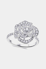 Moissanite Flower Shape Ring Silver for a perfect OOTD – dress to impress outfits from Amexza