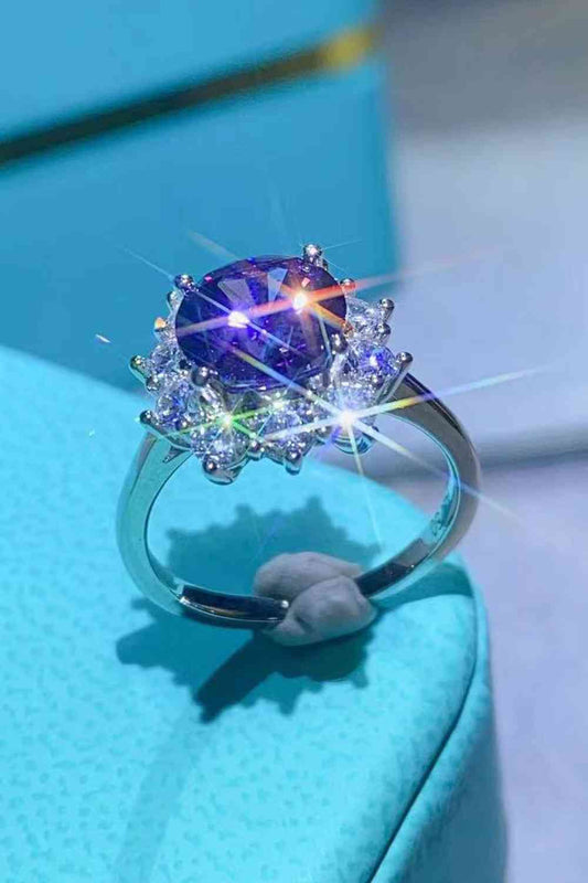 Hopeful Romance 2 Carat Moissanite Platinum-Plated Ring Purple for a perfect OOTD – dress to impress outfits from Amexza