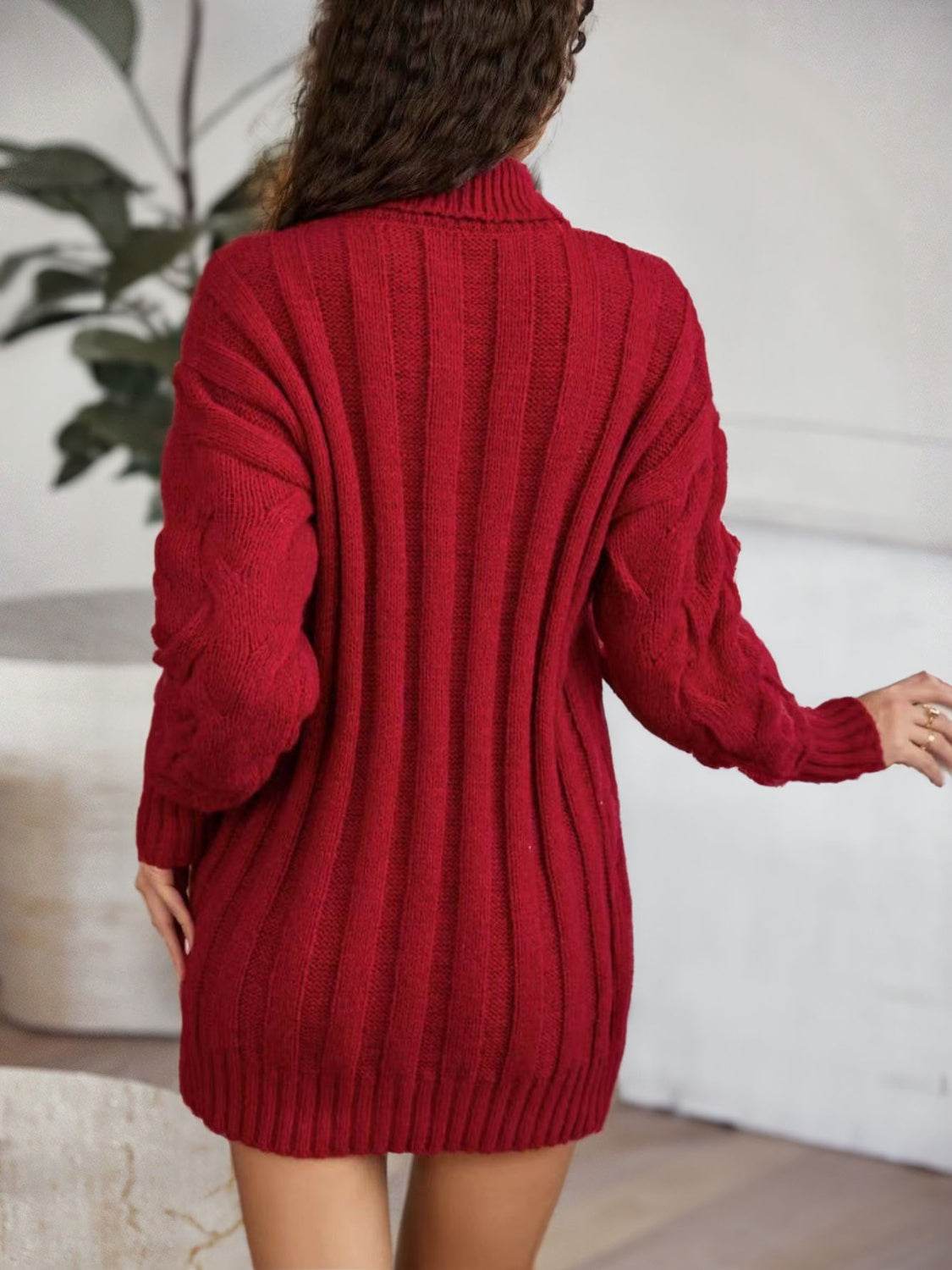 Cable-Knit Turtleneck Sweater Dress for a perfect OOTD – dress to impress outfits from Amexza