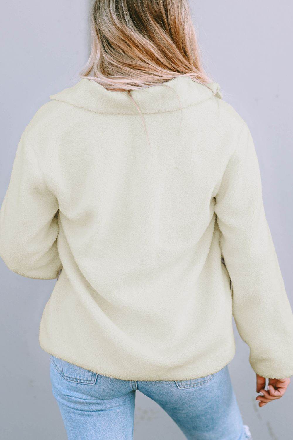 Chest Pocket Zip Up Fleece Jacket - Amexza