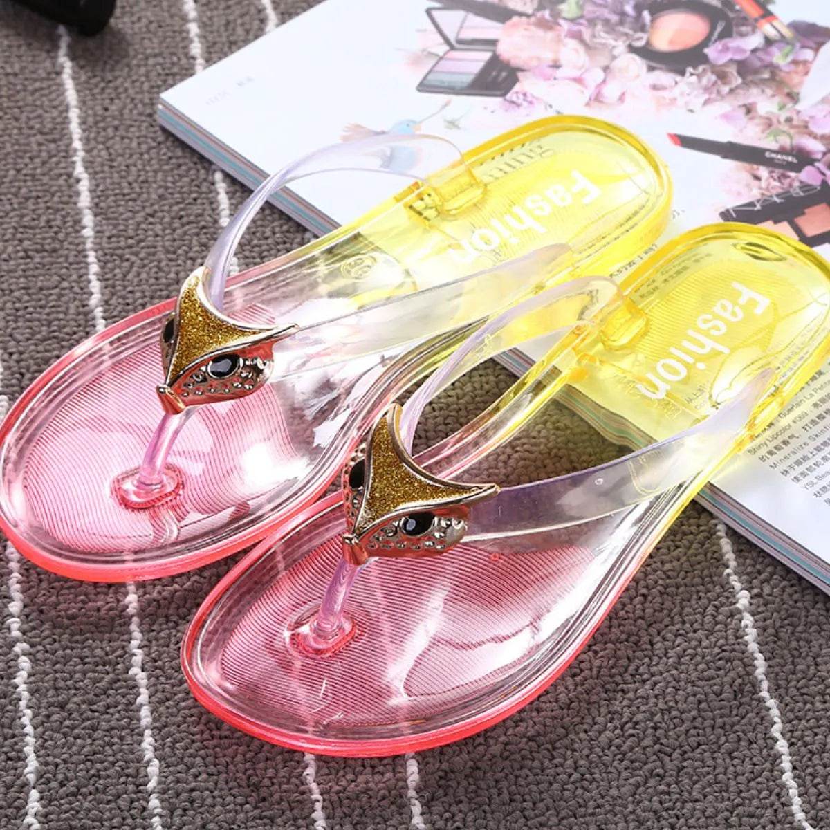 Toe Post Flats Slippers Red for a perfect OOTD – dress to impress outfits from Amexza