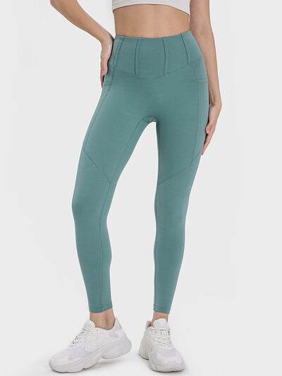 Millennia Pocketed High Waist Active Leggings - Amexza