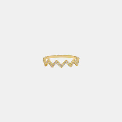 Wave Shape 925 Sterling Silver Ring Gold for a perfect OOTD – dress to impress outfits from Amexza