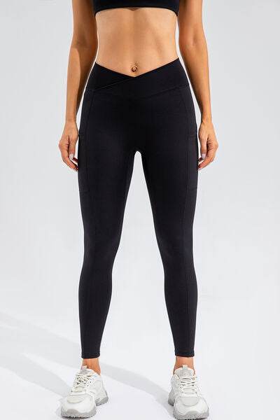 High Waist Active Leggings with Pockets - Amexza