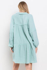 Ces Femme Johnny Collar Balloon Sleeve Mini Dress for a perfect OOTD – dress to impress outfits from Amexza