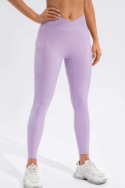 High Waist Active Leggings with Pockets - Amexza