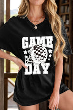 GAME DAY Round Neck Short Sleeve T-Shirt - Amexza