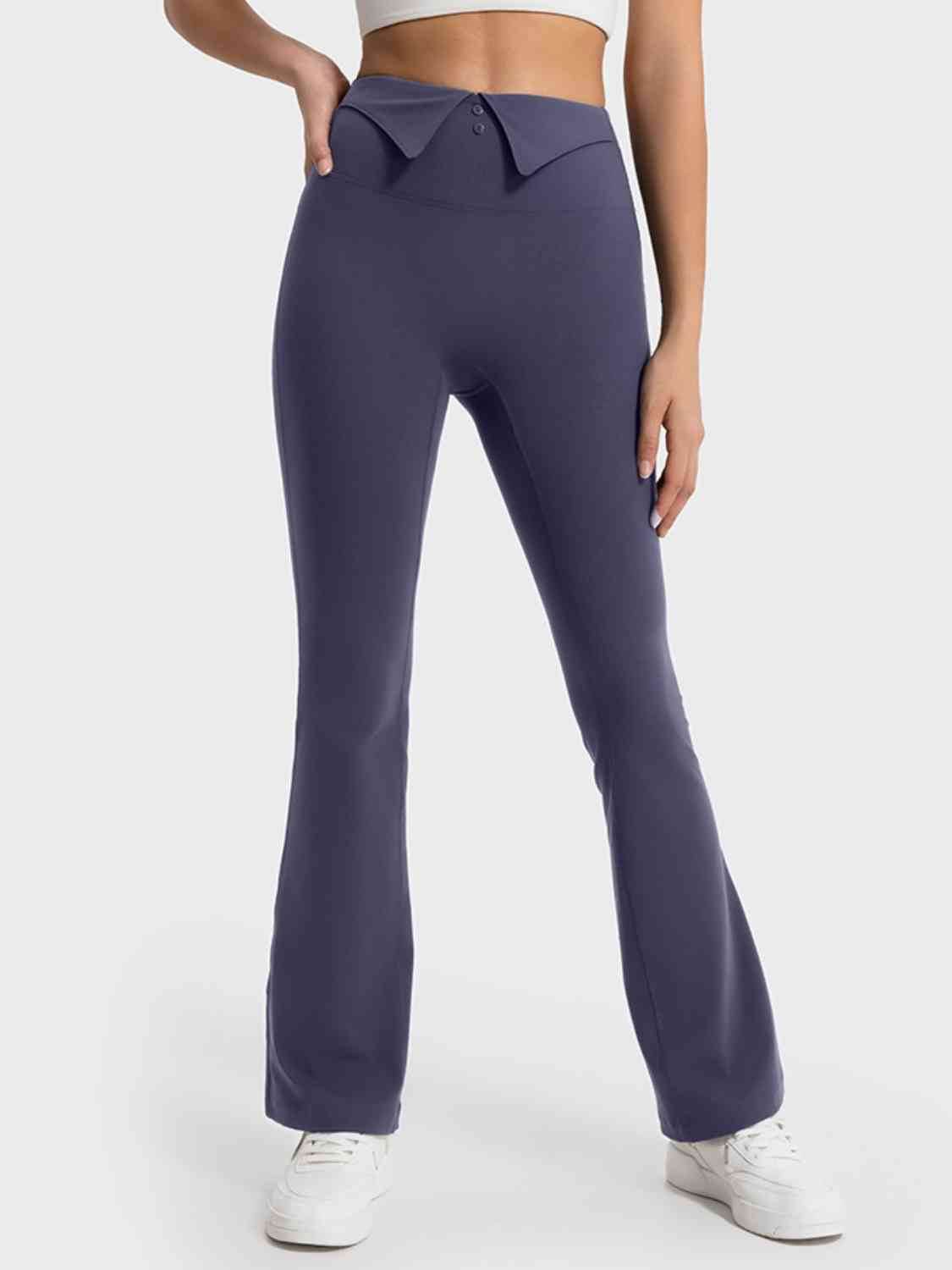 Millennia Wide Waistband Bootcut Sport Pants - Amexza