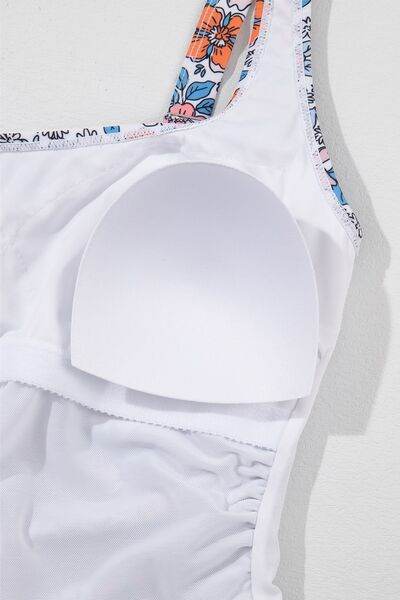 Drawstring Printed Wide Strap Swim Dress for a perfect OOTD – dress to impress outfits from Amexza