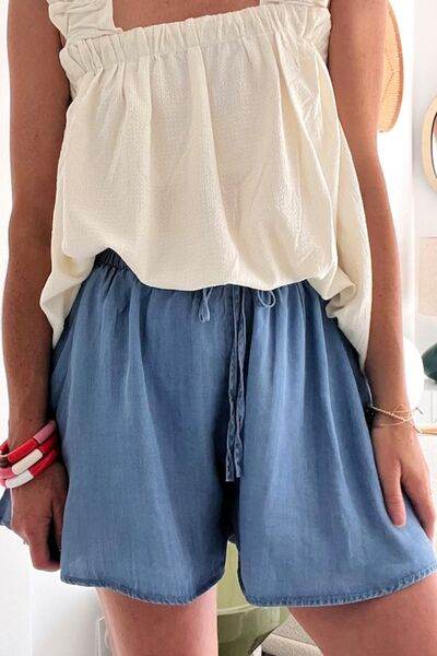 Elastic Waist Wide Leg Denim Shorts for a perfect OOTD – dress to impress outfits from Amexza