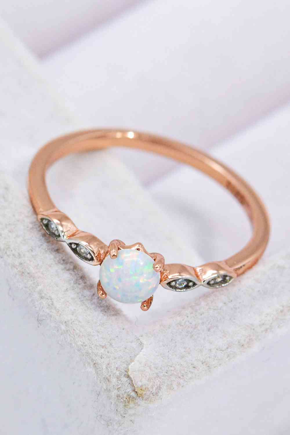 Opal Contrast Platinum-Plated Ring for a perfect OOTD – dress to impress outfits from Amexza