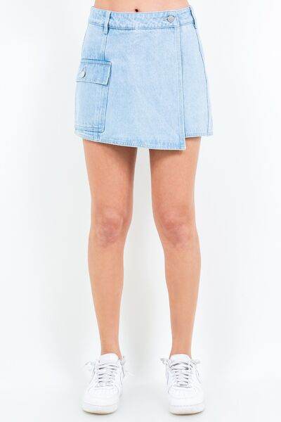 American Bazi Cargo Pocket Mini Skort LT Blue for a perfect OOTD – dress to impress outfits from Amexza