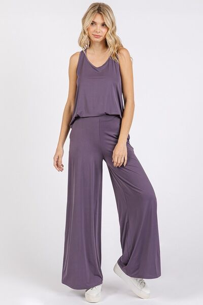 Mittoshop Yoga Air Stretch Elastic Waist Wide Leg Pants Faded Plum for a perfect OOTD – dress to impress outfits from Amexza