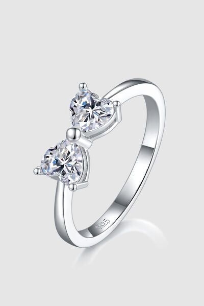 1 Carat Moissanite 925 Sterling Silver Bow Ring Silver for a perfect OOTD – dress to impress outfits from Amexza