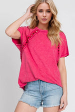 Double Take Full Size Cutout Round Neck Short Sleeve T-Shirt - Amexza