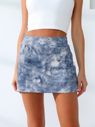 Quick-Dry Tie-Dye Wide Waistband Active Tennis Skirt for a perfect OOTD – dress to impress outfits from Amexza