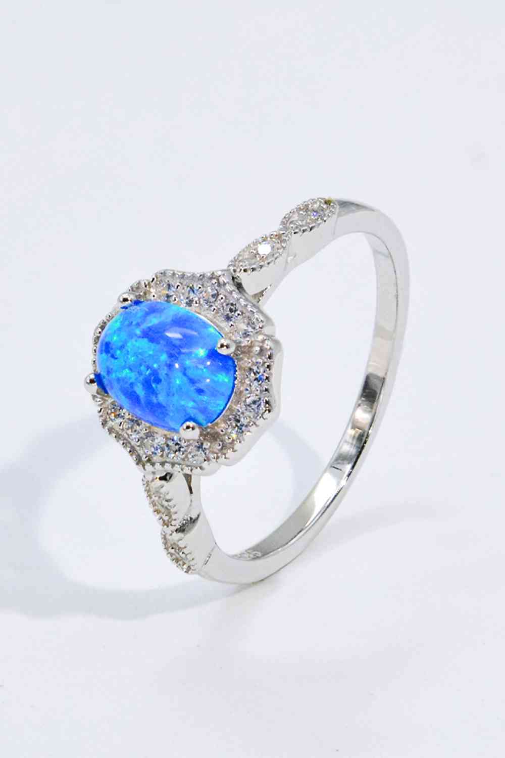 Opal and Zircon 925 Sterling Silver Ring Blue for a perfect OOTD – dress to impress outfits from Amexza