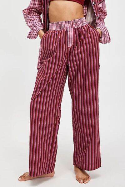 Striped Wide Leg Pants Deep Purple for a perfect OOTD – dress to impress outfits from Amexza