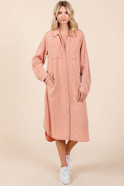 Mittoshop Button Down Long Sleeve Shirt Dress for a perfect OOTD – dress to impress outfits from Amexza