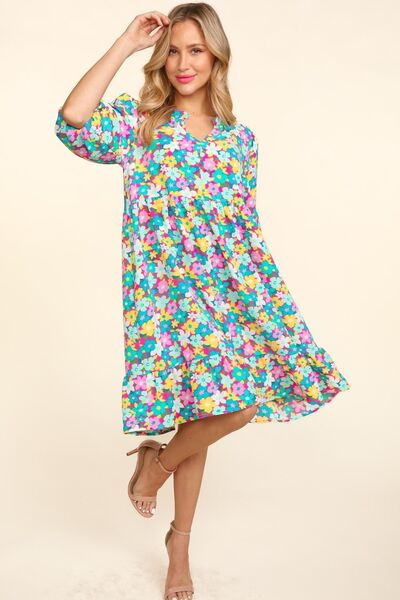 Haptics Bubble Sleeve Floral Ruffled Dress for a perfect OOTD – dress to impress outfits from Amexza