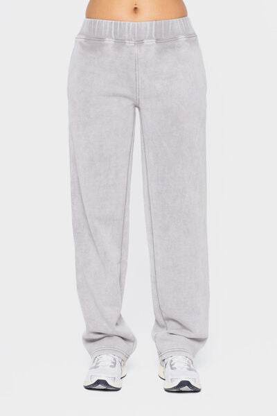 Mono B Elastic Waist Fleece Pants with Pockets Light Gray for a perfect OOTD – dress to impress outfits from Amexza