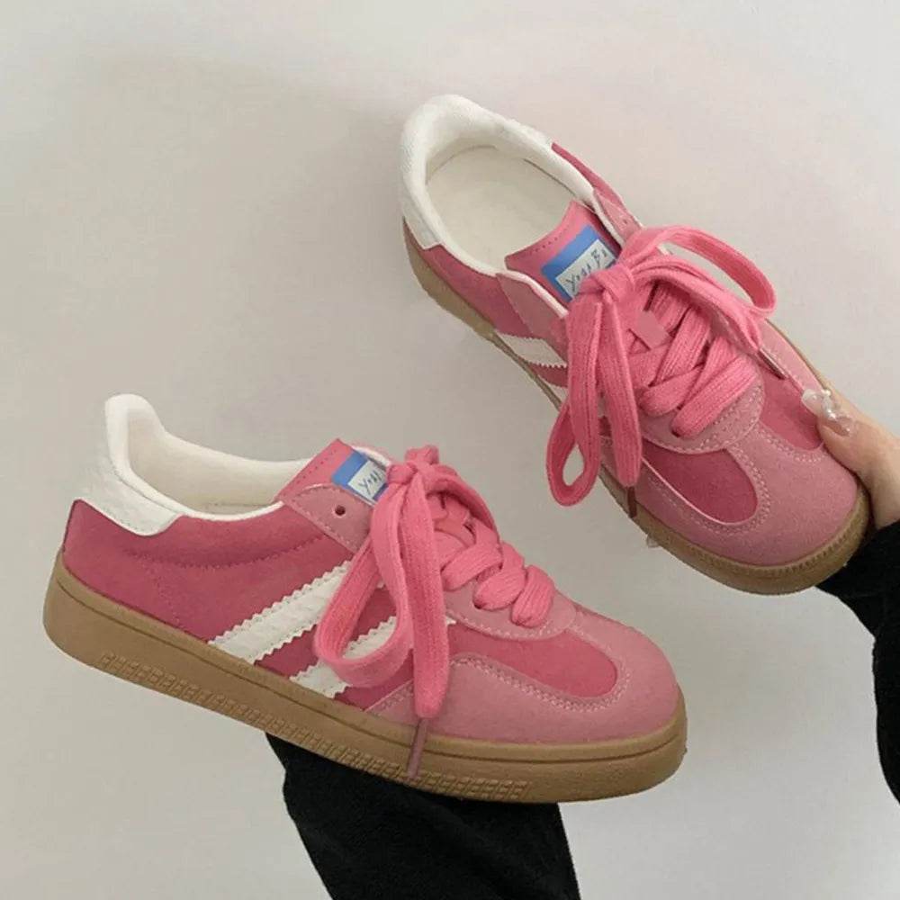 Contrast Round Toe Flat Sneakers for a perfect OOTD – dress to impress outfits from Amexza