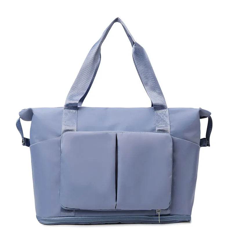 Oxford Cloth Multi Pocket Travel Bag Dusty Blue One Size for a perfect OOTD – dress to impress outfits from Amexza