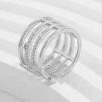 925 Sterling Silver Inlaid Zircon Ring Silver for a perfect OOTD – dress to impress outfits from Amexza