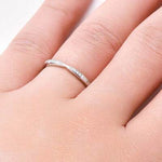 925 Sterling Silver Inlaid Moissanite Ring for a perfect OOTD – dress to impress outfits from Amexza