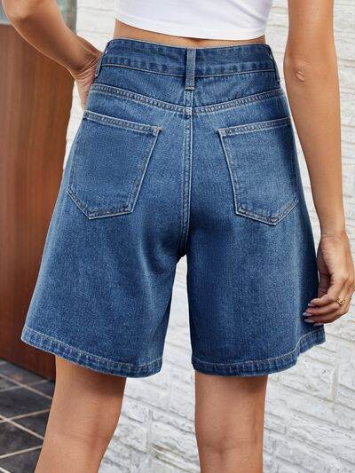 High Waist Denim Shorts with Pockets for a perfect OOTD – dress to impress outfits from Amexza