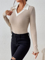 Johnny Collar Long Sleeve T-Shirt - Amexza