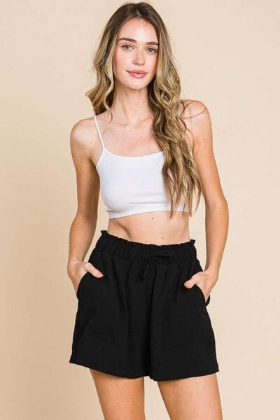 Culture Code High Waist Paper bag Shorts BLACK for a perfect OOTD – dress to impress outfits from Amexza