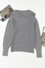 Zip Up Long Sleeve Cardigan - Amexza