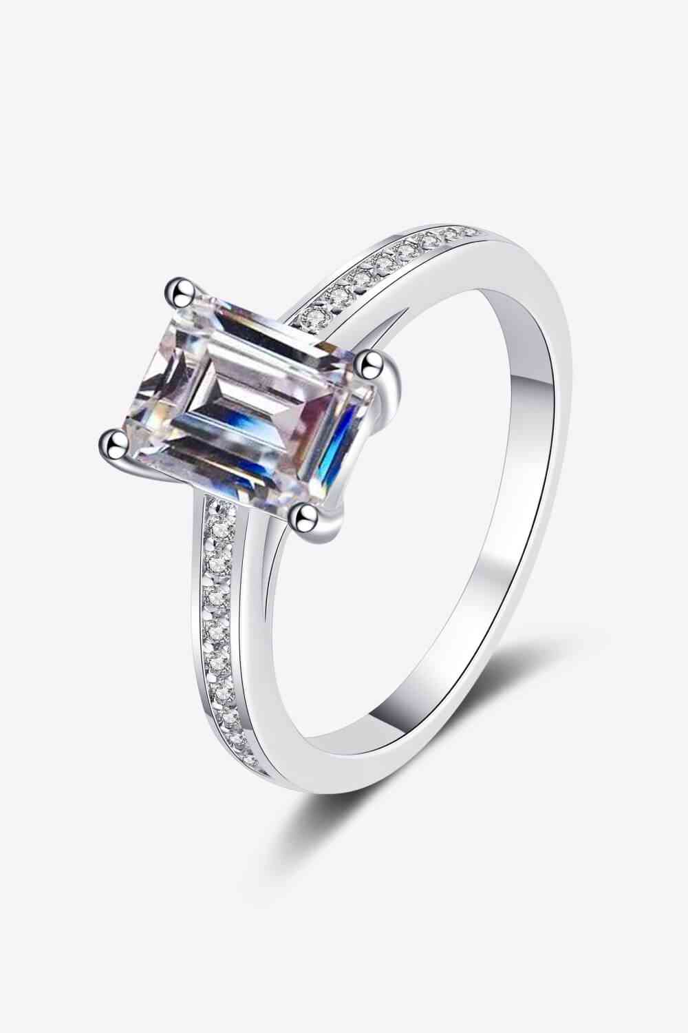 925 Sterling Silver Side Stone Moissanite Ring for a perfect OOTD – dress to impress outfits from Amexza