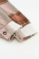 Pocketed Plaid Collared Neck Shacket - Amexza