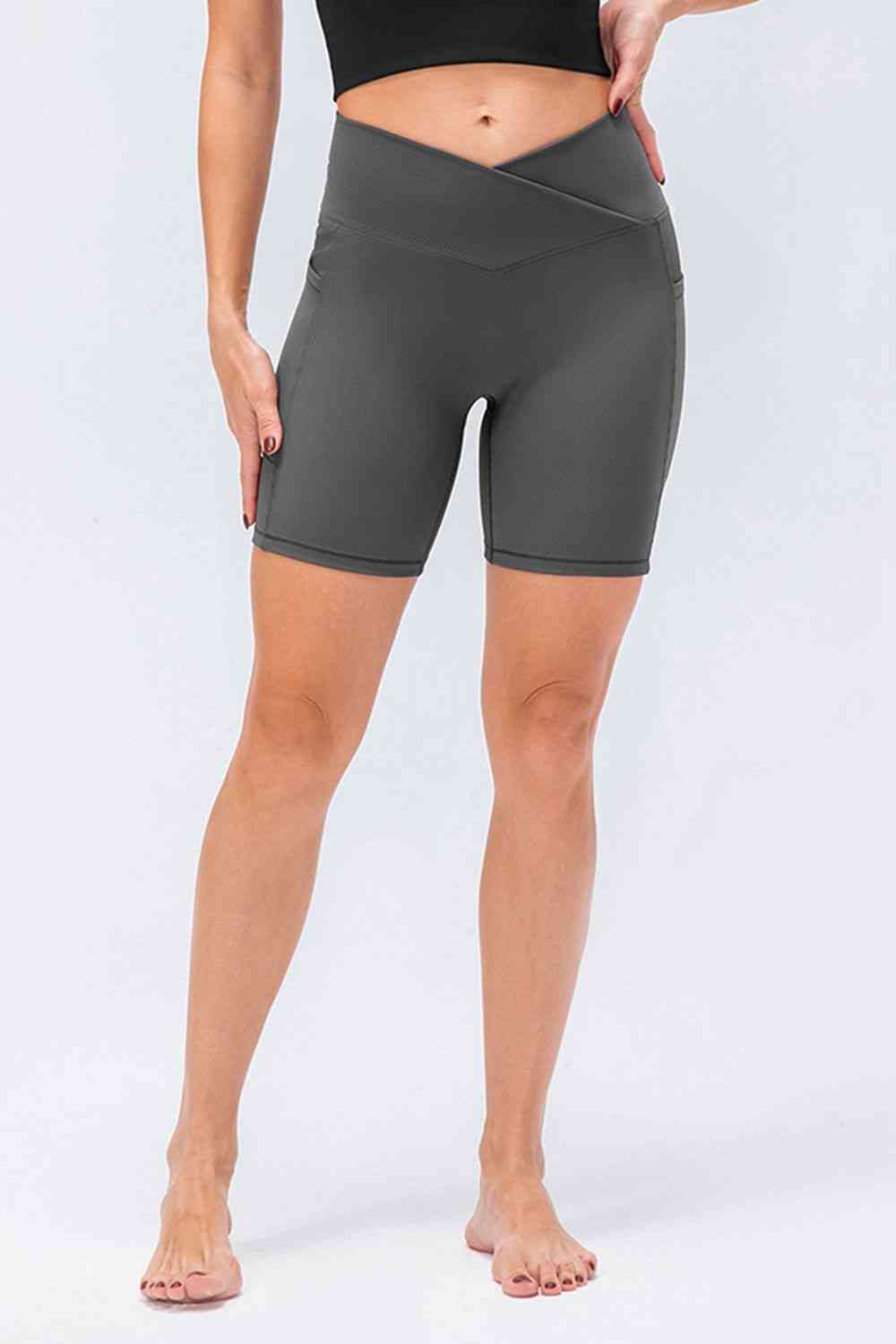 Slim Fit V-Waistband Sports Shorts Dark Gray for a perfect OOTD – dress to impress outfits from Amexza