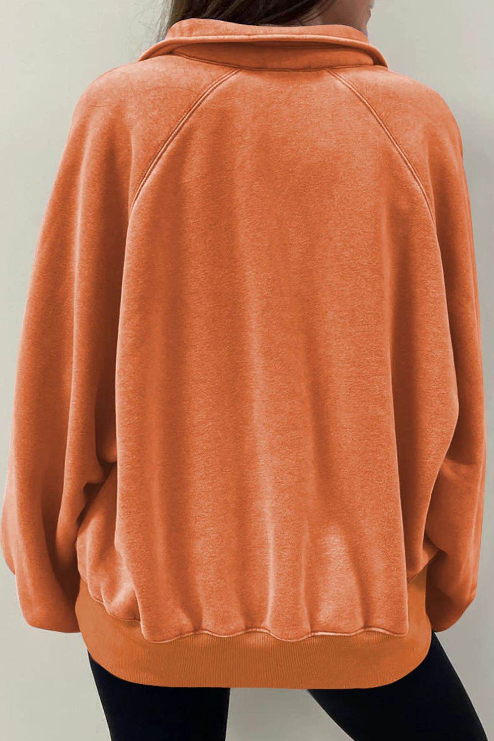 Half Snap Long Sleeve Sweatshirt - Amexza