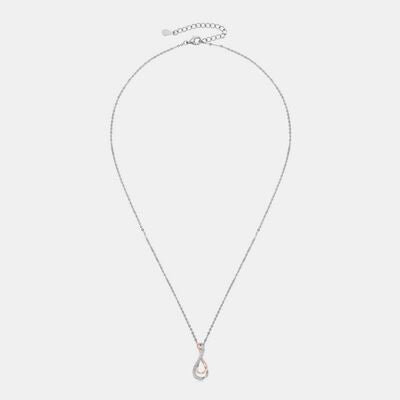 925 Sterling Silver Inlaid Moissanite Infinity Pendant Necklace for a perfect OOTD – dress to impress outfits from Amexza