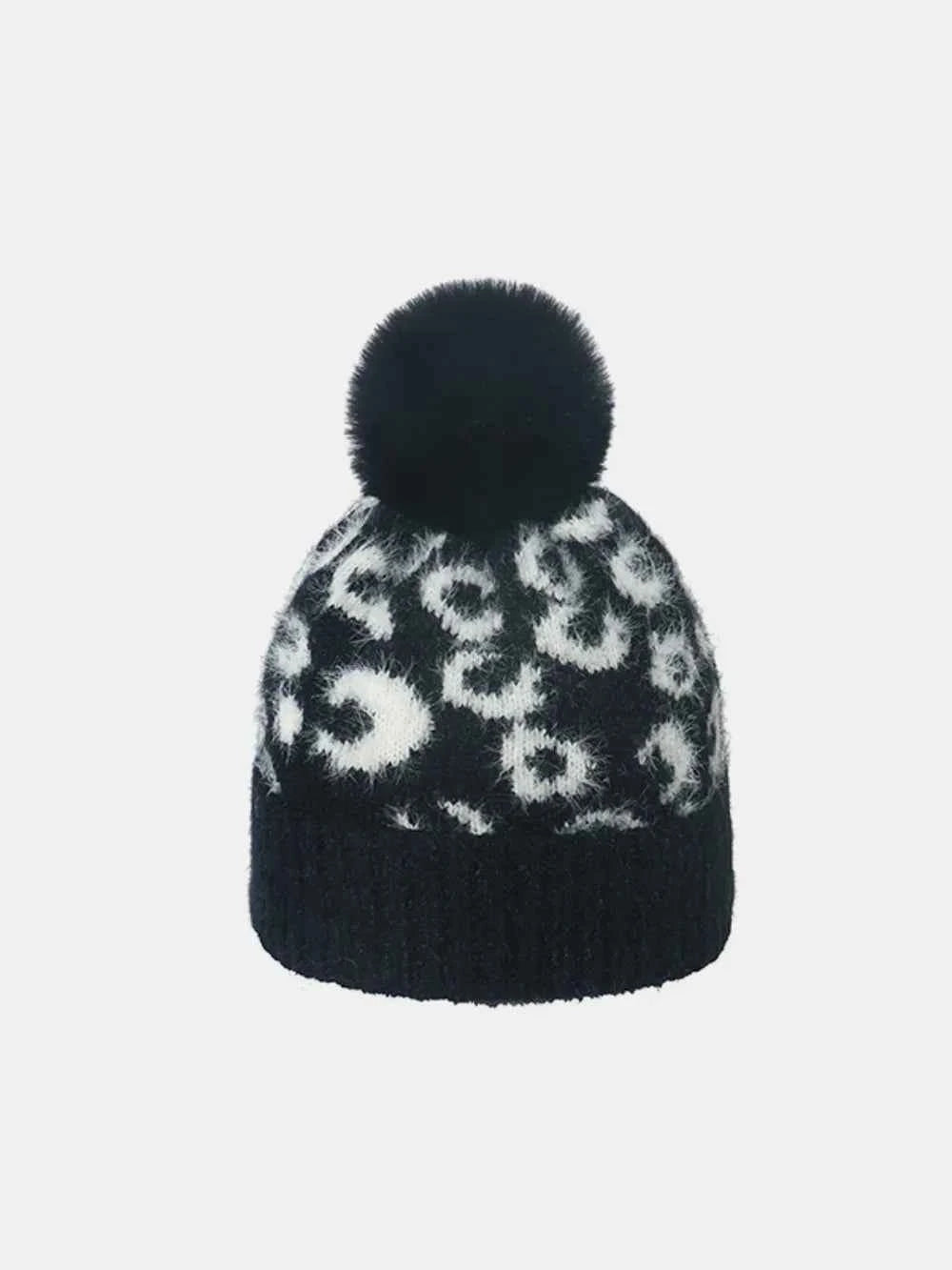 Leopard Hat with Pompom Black One Size for a perfect OOTD – dress to impress outfits from Amexza