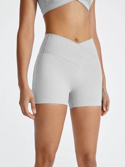 High Waist Active Shorts White for a perfect OOTD – dress to impress outfits from Amexza