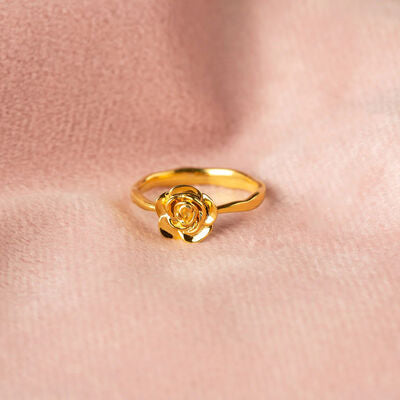 Rose Shape 18K Gold-Plated Ring for a perfect OOTD – dress to impress outfits from Amexza