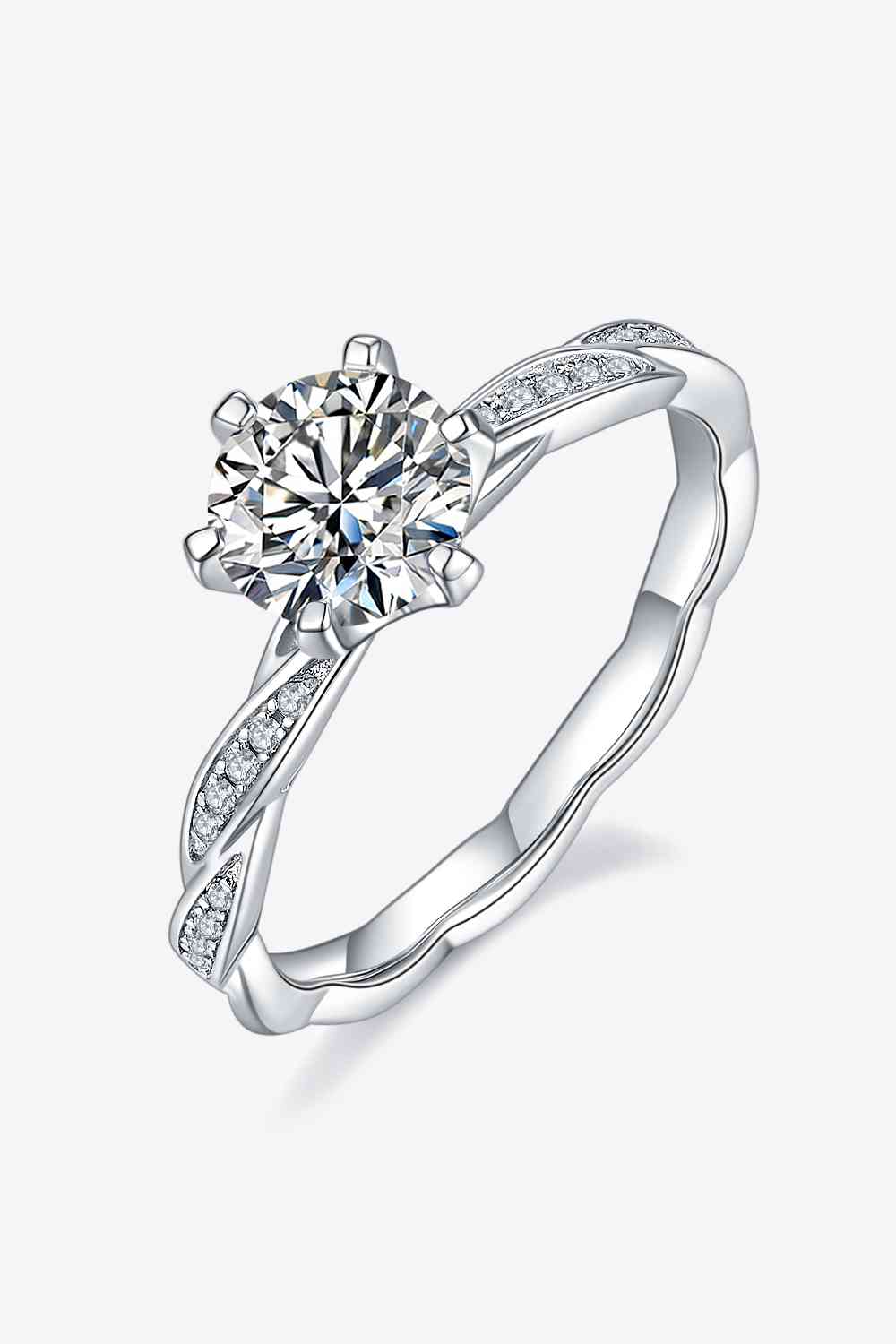 1 Carat Moissanite 925 Sterling Silver Ring Silver for a perfect OOTD – dress to impress outfits from Amexza