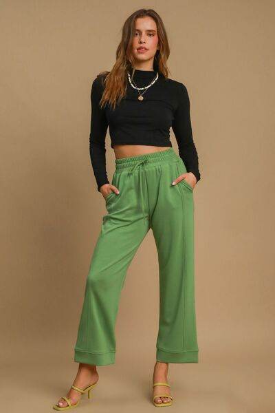 Umgee Drawstring Wide Leg Pants with Pockets for a perfect OOTD – dress to impress outfits from Amexza