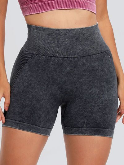 Washed High Waist Active Shorts for a perfect OOTD – dress to impress outfits from Amexza