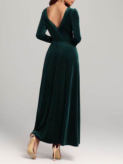 Velvet Square Neck Long Sleeve Dress for a perfect OOTD – dress to impress outfits from Amexza