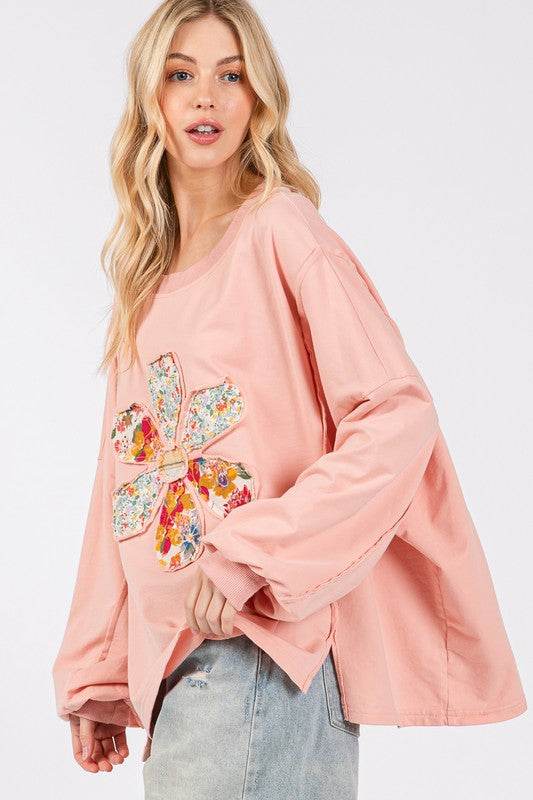 SAGE + FIG Flower Patch Dropped Shoulder Oversize Top for a perfect OOTD – dress to impress outfits from Amexza